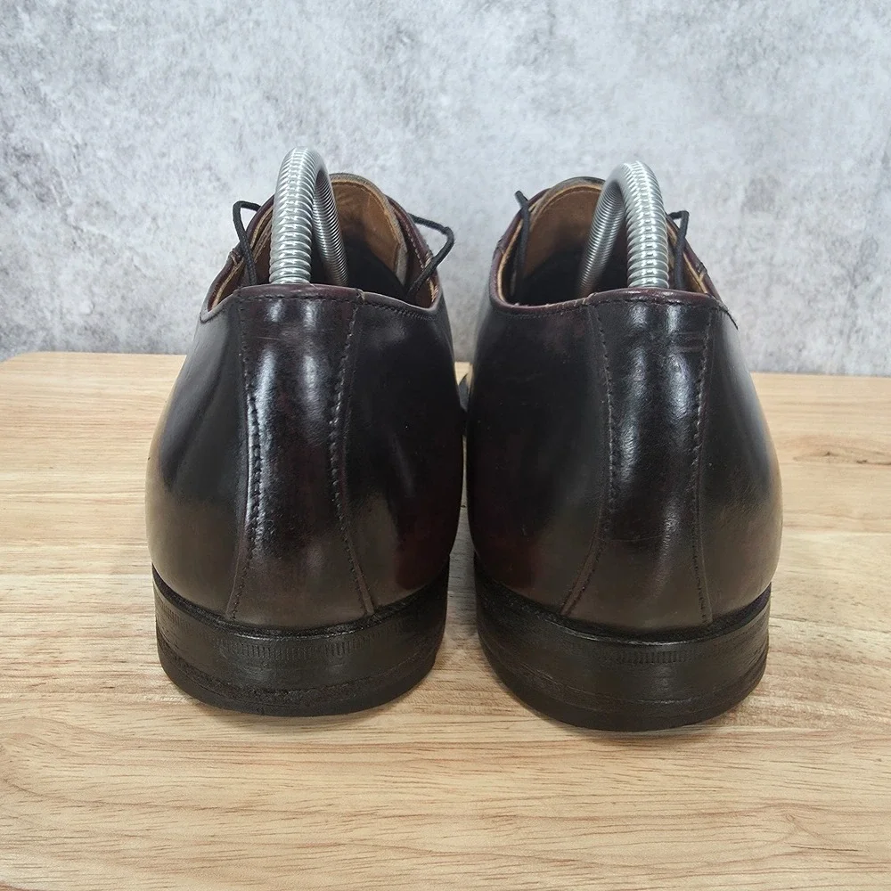 Cole Haan Derby Shoes Men 9 Blucher Shoes Burgundy Oxford Leather Vintage USA
